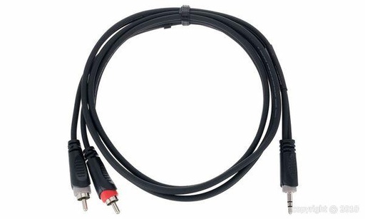 [ECEY3WCC] Cordial - Stéréo mini Jack 3,5mm > 2 RCA Male L/R - Câble 3 m