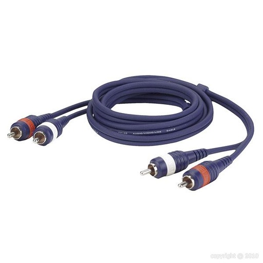 [HQM-243/3] HQ - 2 RCA Male L/R > 2 RCA Male L/R - Câble 3 m
